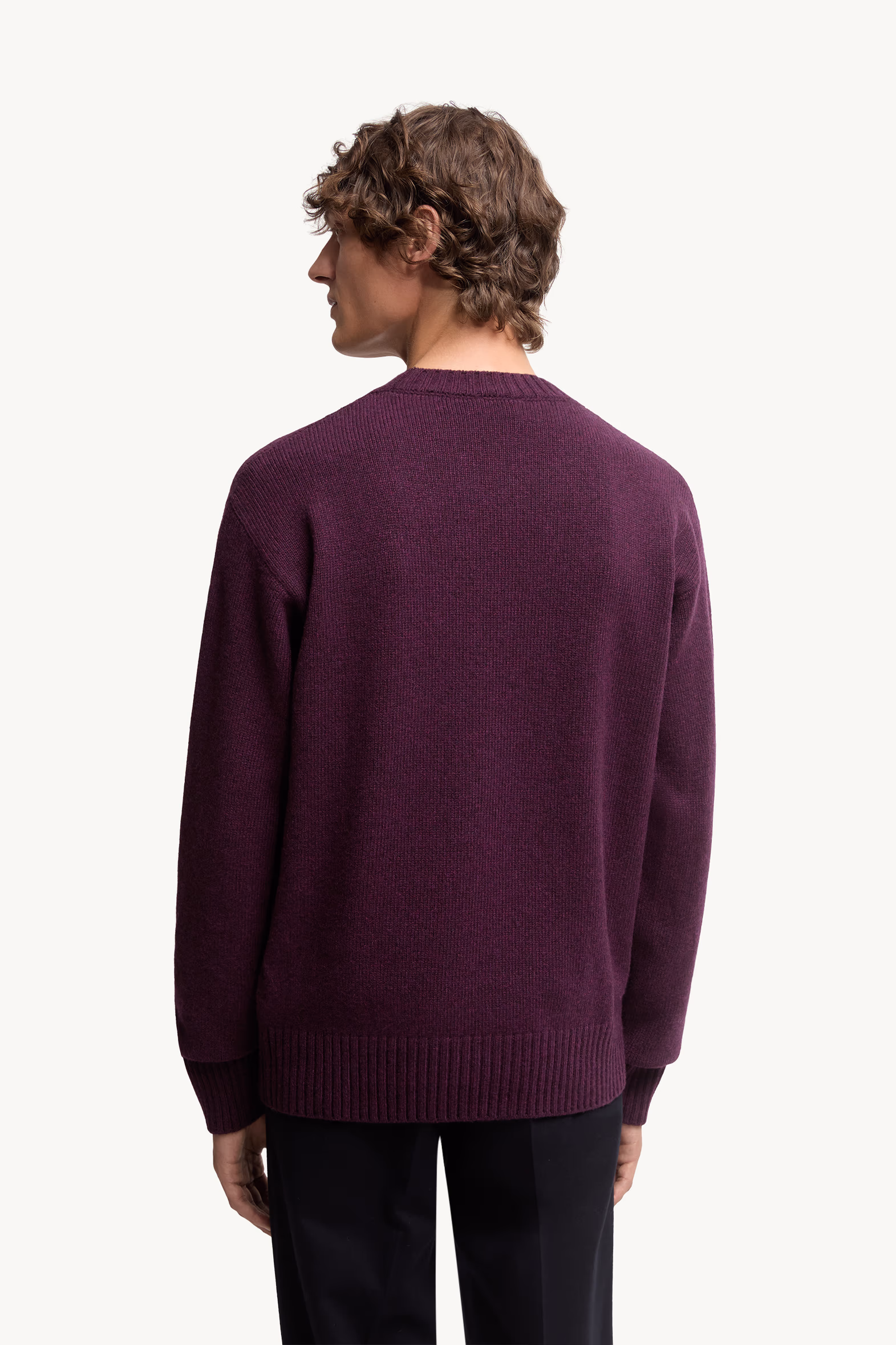 Monogram Wool & Cashmere Sweater Men Purple Moncler 5